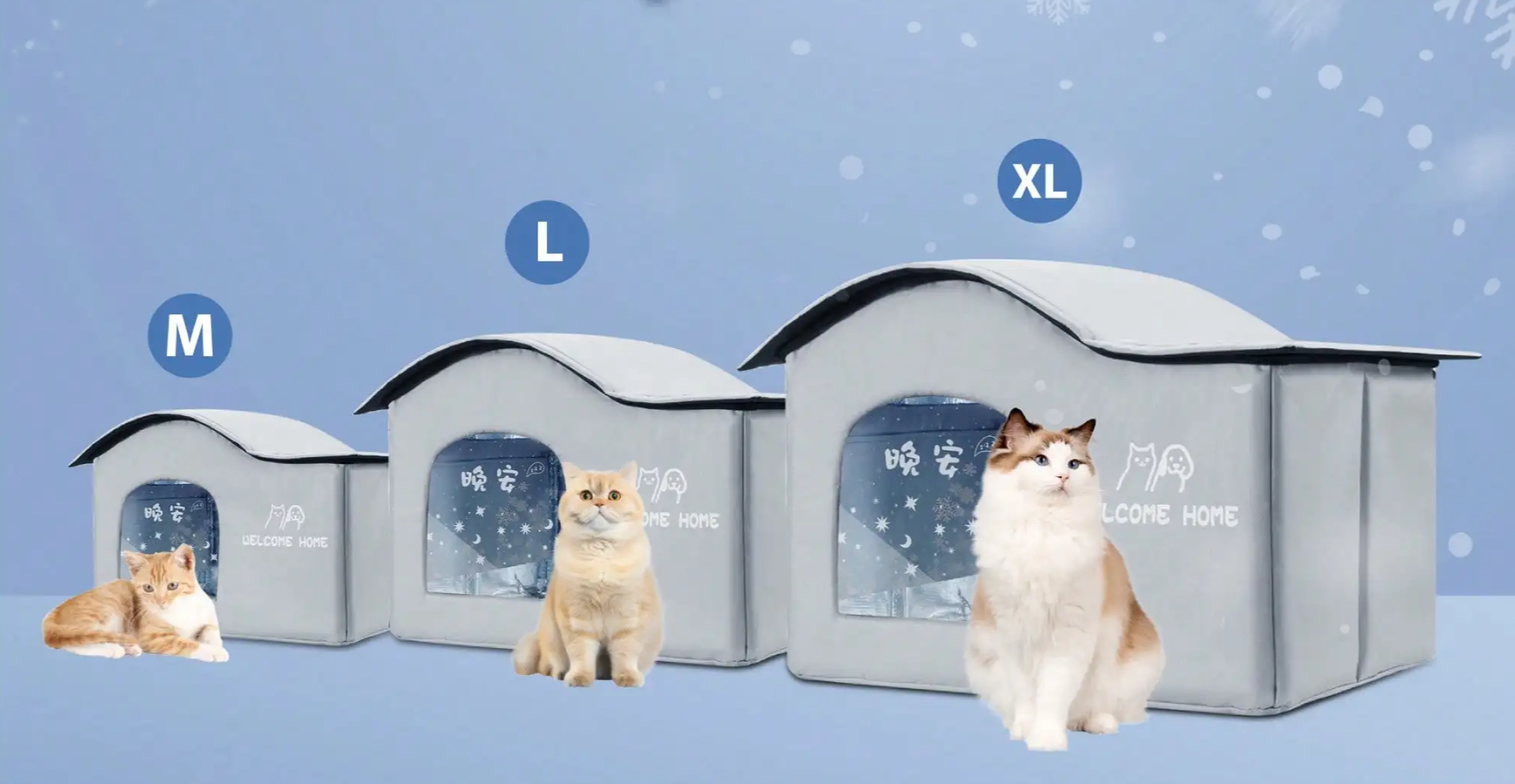 ThermaKool Składane Izolujące Domki dla Kotów – 2-w-1 Chłodzący & Grzejący z Wkładami Chłodzącymi i Obracalnym Materacem