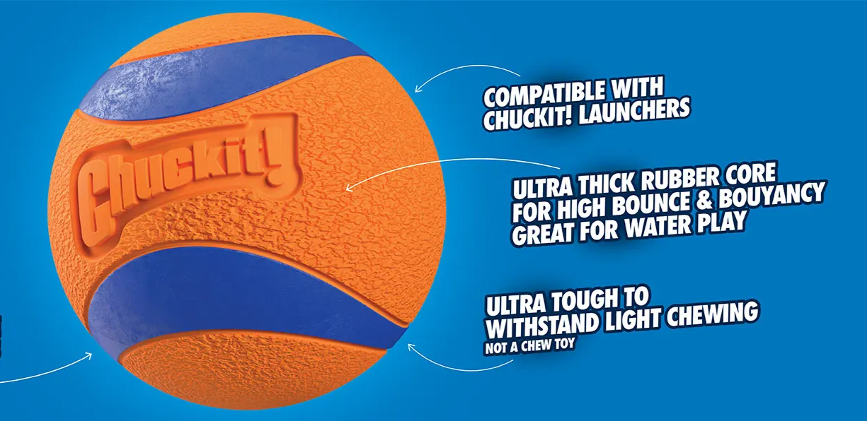 Chuckit UltraBounce Piłka do Zabawy – Mała Piłeczka Skacząca dla Psów