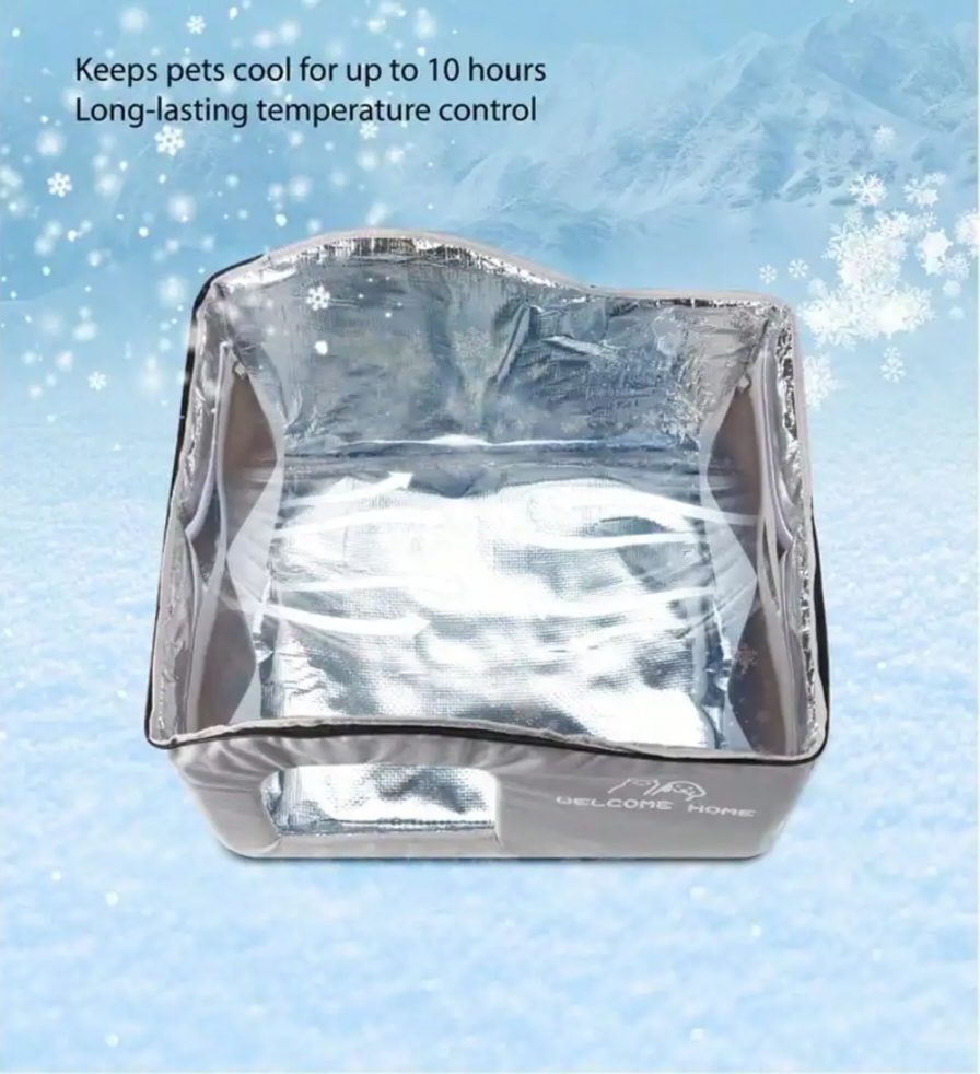 ThermaKool Składane Izolujące Domki dla Kotów – 2-w-1 Chłodzący & Grzejący z Wkładami Chłodzącymi i Obracalnym Materacem