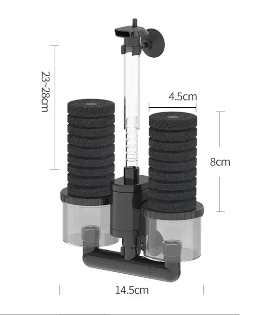 AquaSilent Cichy Filtr Gąbkowy do Akwarium | Biochemiczna Filtracja Ryb i Krewetek