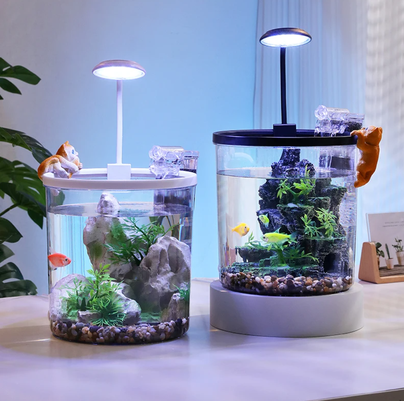 EcoFlow Mała Okrągła Akwarium z Wodą Bogatą w Tlen