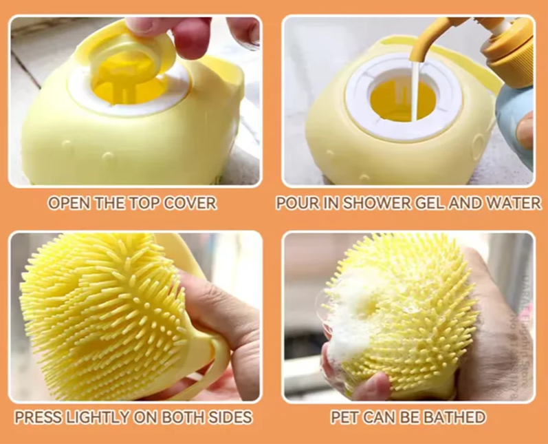 PurrPaws Silikonowa Szczotka do Masażu i Kąpieli Zwierząt