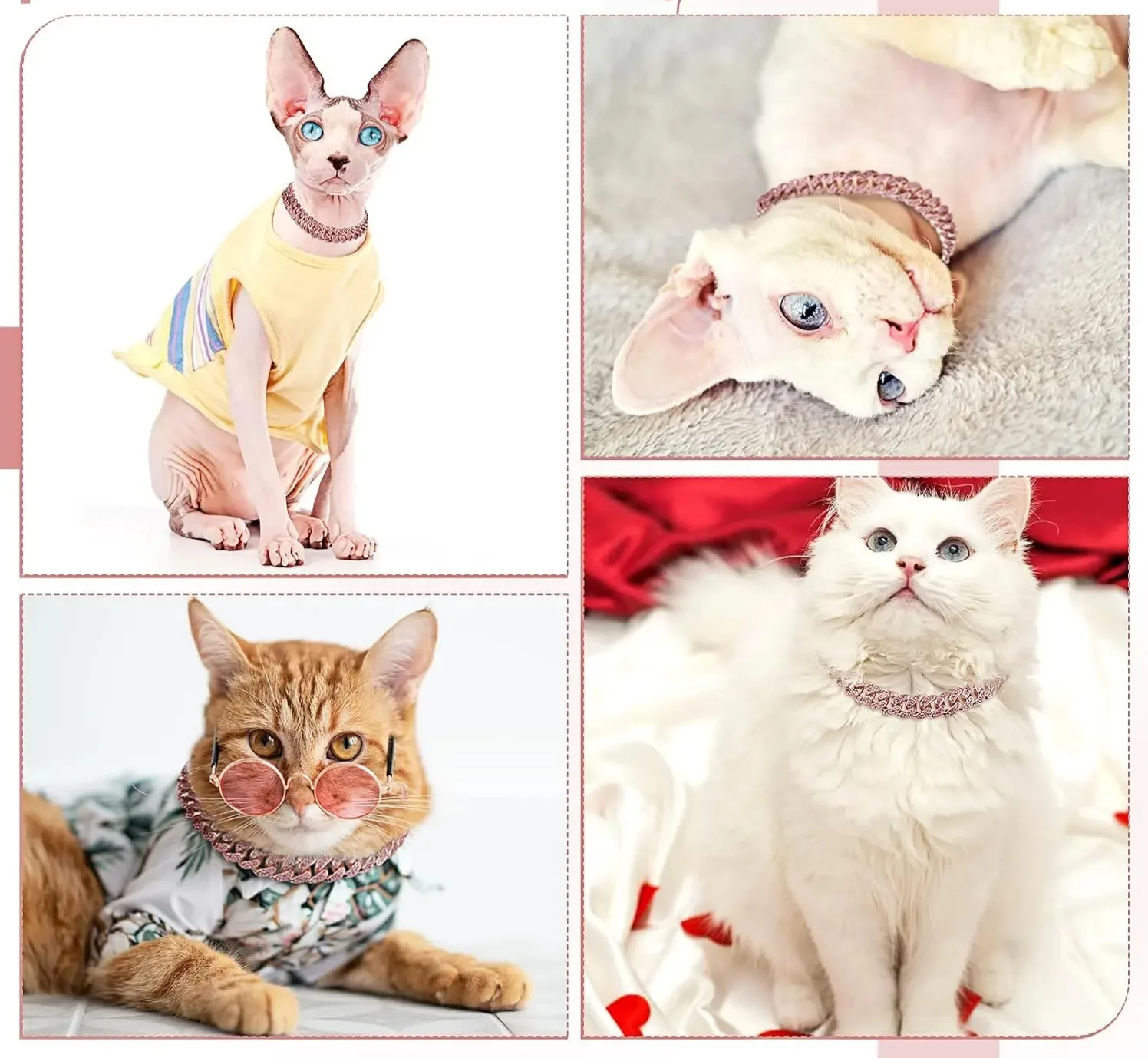 GlamPaw Diamentowe Kubańskie Łańcuchowe Obroże