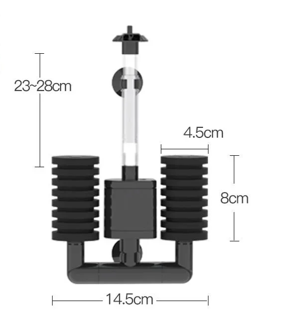 AquaSilent Cichy Filtr Gąbkowy do Akwarium | Biochemiczna Filtracja Ryb i Krewetek