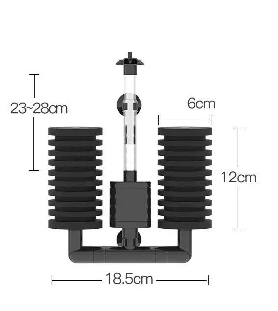 AquaSilent Cichy Filtr Gąbkowy do Akwarium | Biochemiczna Filtracja Ryb i Krewetek