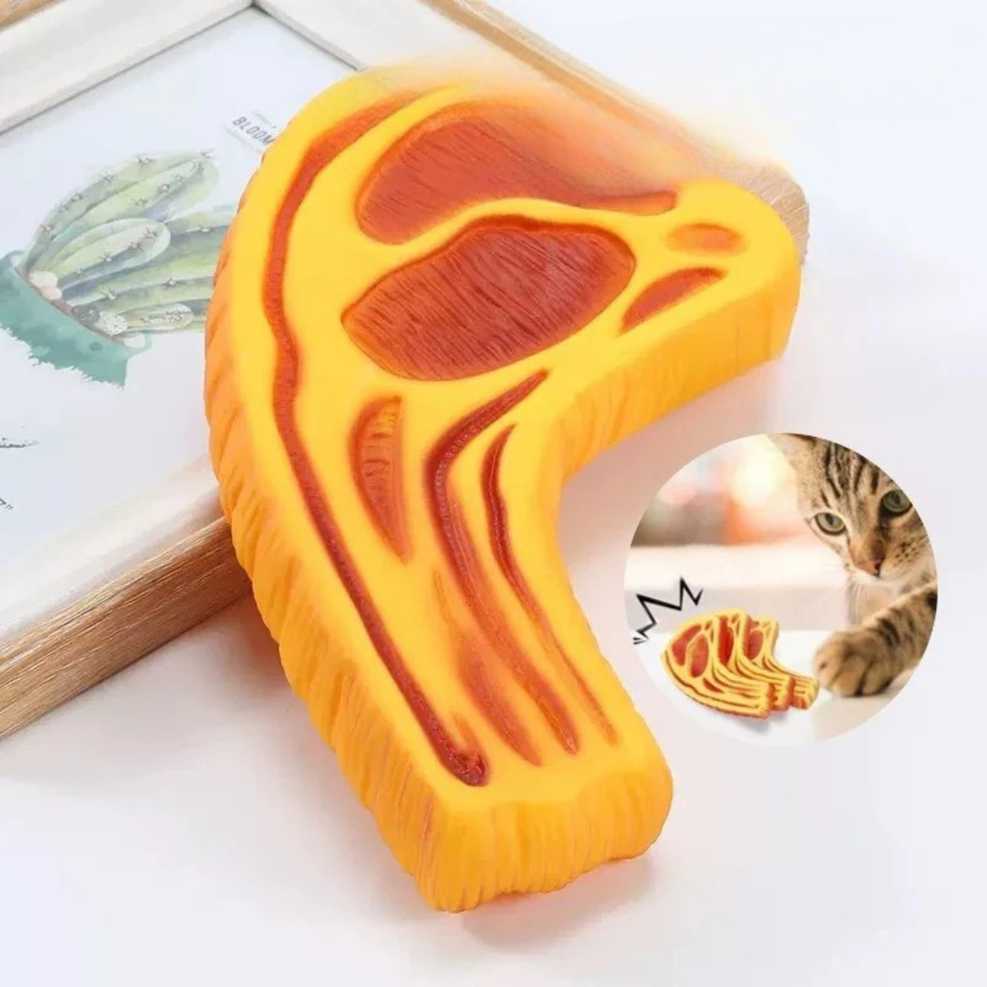 Gumowy gryzak dla psów – stek design 15 cm z dźwiękiem