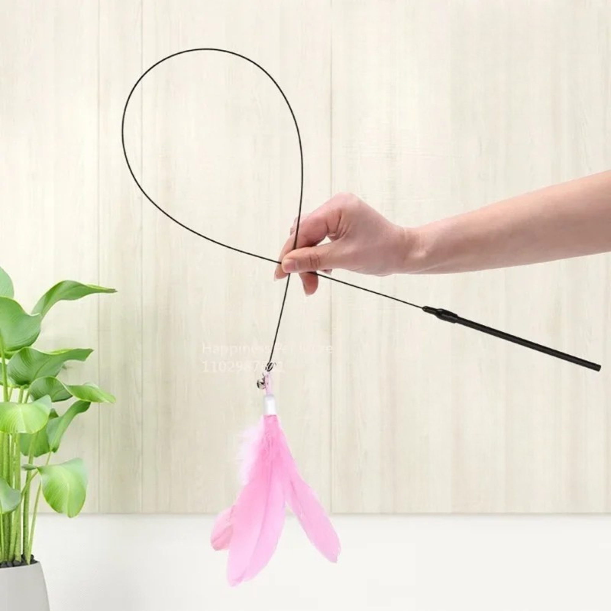 Kocie Zabawki z Piórami i Dzwoneczkiem – 80cm Wędka z Przyssawką