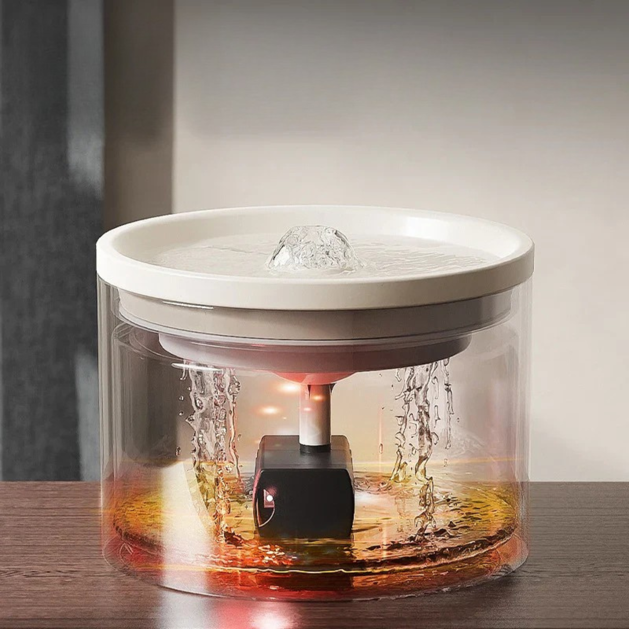Keramiczna Fontanna do Picia 1.5L – Stylowa, USB, Z Filtrem Węglowym, Biała