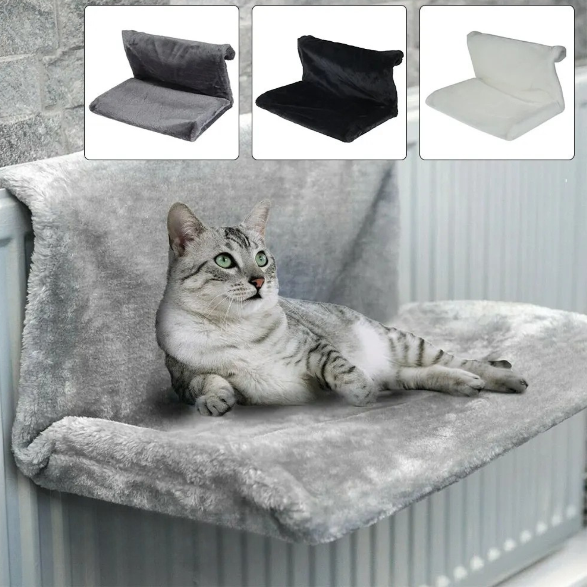 Radiator Kattenbed – Fleece Hamak z Metalową Ramą – 46x30x25 cm