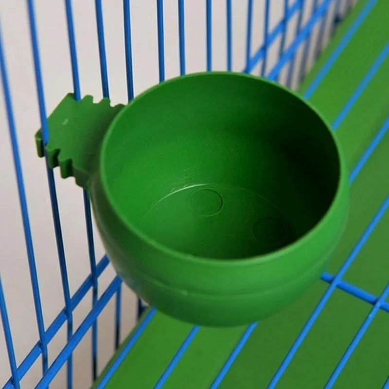 Plastikowy pojemnik na pokarm dla ptaków zielony – 3-częściowy zestaw wiszących karmników dla gołębi i papug