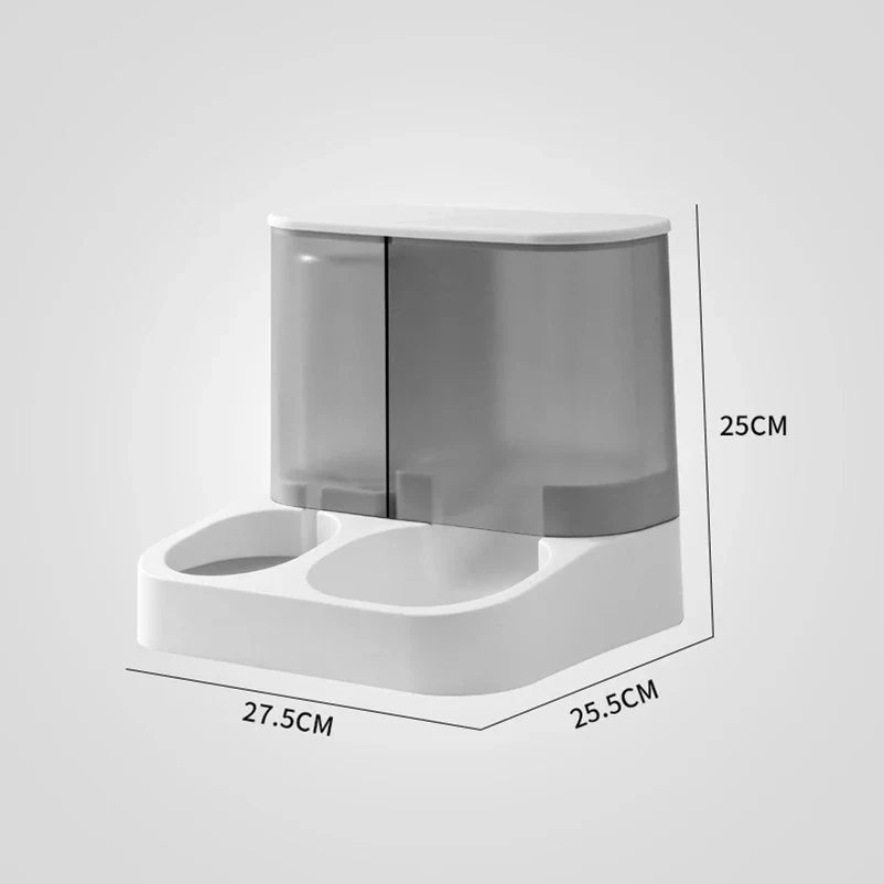 2 w 1 Karmnik i Poidło – Stal nierdzewna & Tworzywo sztuczne, Różowy / Niebieski / Biały