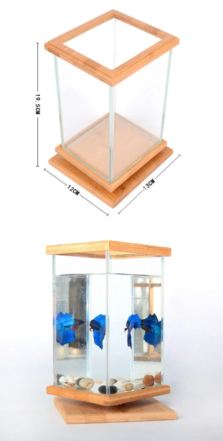 AquaGlow LED Cylindryczne Mini Akwarium