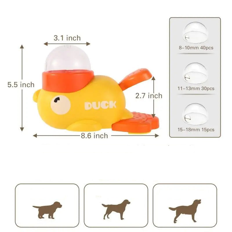 Interaktywna łamigłówka do karmienia dla psa lub kota – żółty design kaczki 20 cm