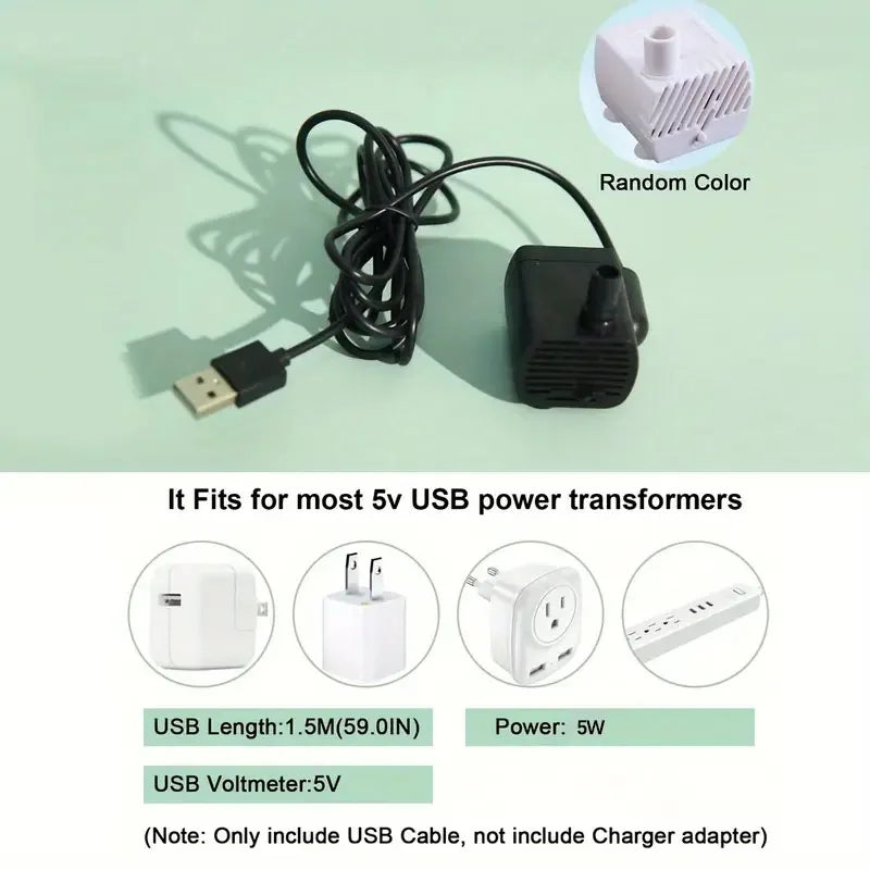 USB Koci Fontanna 1L – Cicha Fontanna do Picia z Filtrem dla Zwierząt Domowych