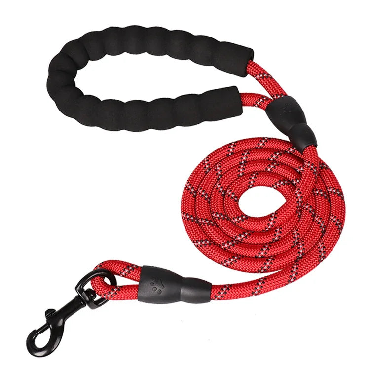 Mocna Nylonowa Smycz dla Psa 150cm, 200cm, 300cm – z Miękką Rączką i Zaczepem