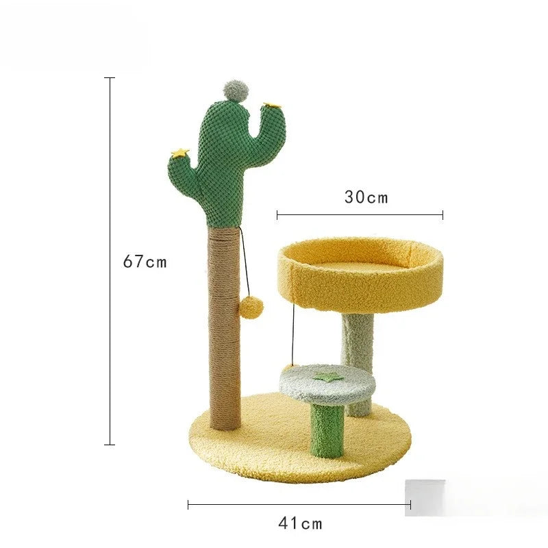 Koci drapak w kształcie kaktusa – Sizal & Plusz, Zielony Design