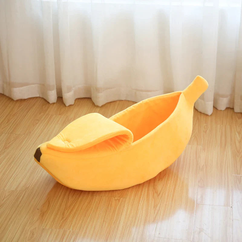 Pluszowy Domek dla Kota w Kształcie Banana – Ciepły Domek dla Kota lub Małego Psa