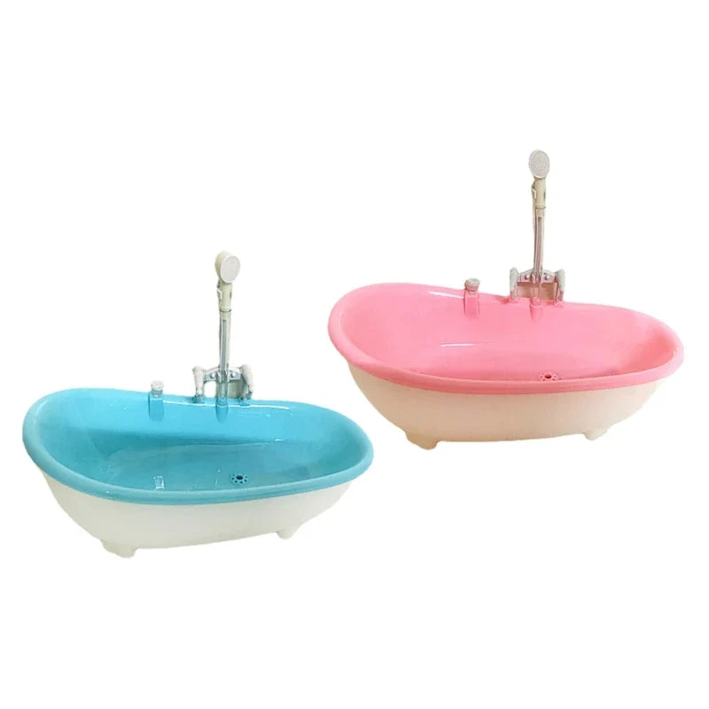 Plastikowe kąpielisko dla ptaków dla papużek falistych – 22×11,5×8,5 cm, niebieski/różowy