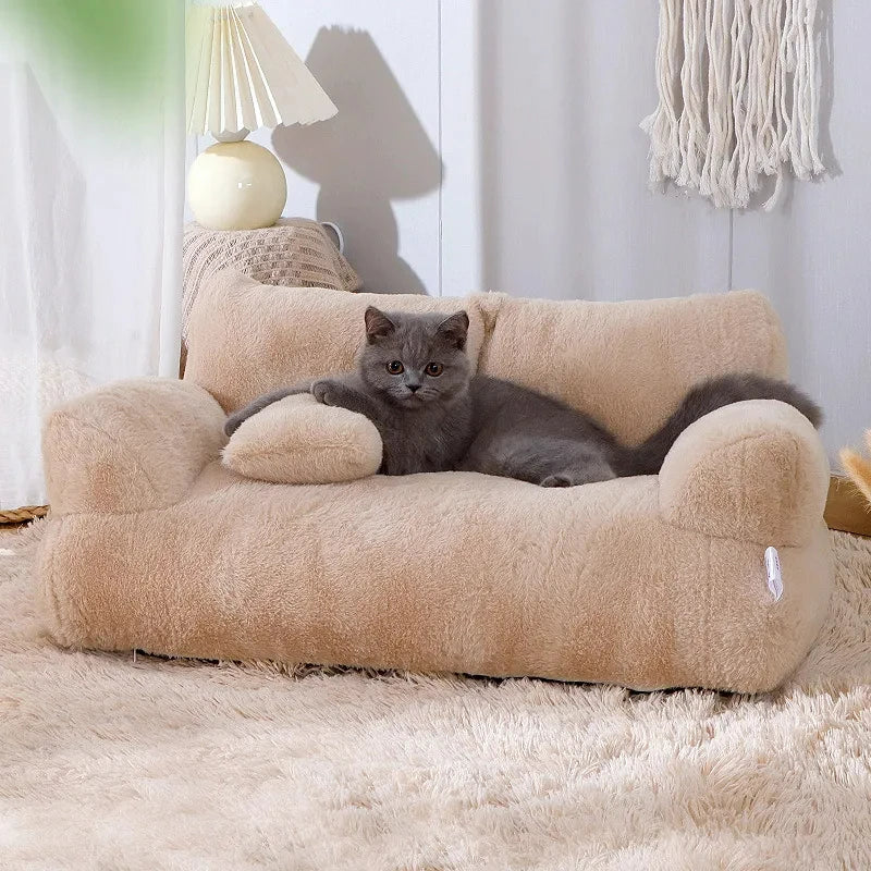 LuxeFluff Kattenbank – Zimowe Ciepłe Legowisko dla Kota & Sofa