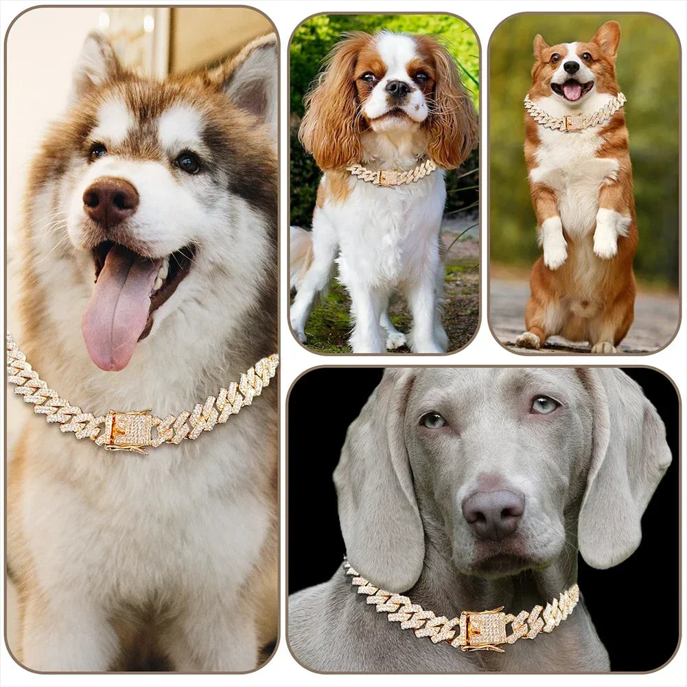 RoyalPaw Diamentowy Kubanski Łańcuch dla Psów