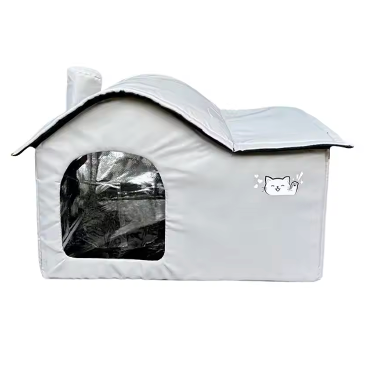 ThermaKool Składane Izolujące Domki dla Kotów – 2-w-1 Chłodzący & Grzejący z Wkładami Chłodzącymi i Obracalnym Materacem