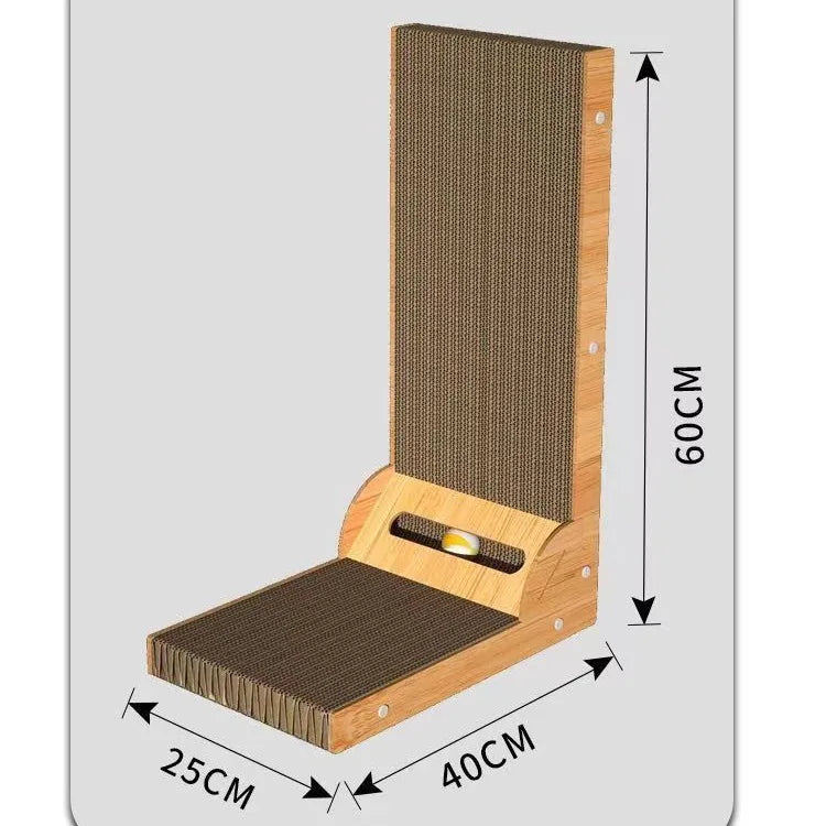 Krabmeubel Kat Golfkarton – Drewniany Słup do Drapania 40x25cm Naturalny