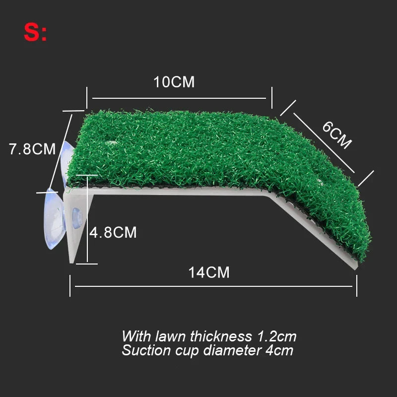 EcoLawn Wyspa Dla Żółwi – Pływająca Platforma z Trawiastą Rampą do Terrarium i Akwarium