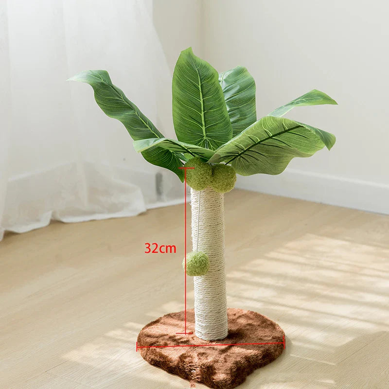 Krabpaal Kat Sisal 30cm z Wiszącymi Kulami – Plusz & Drewno, Stabilny