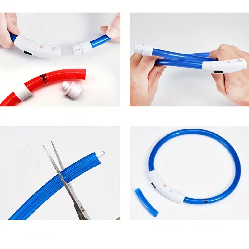 Pas bezpieczeństwa GlowGuard LED dla psów – ładowany przez USB i odblaskowy