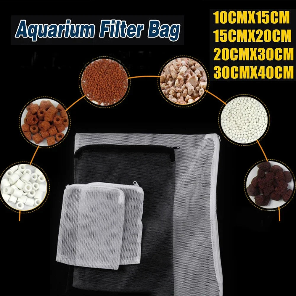 AquaClean Wielorazowe Woreczki Filtracyjne z Zamkiem | Filtrowanie Bio w Akwarium