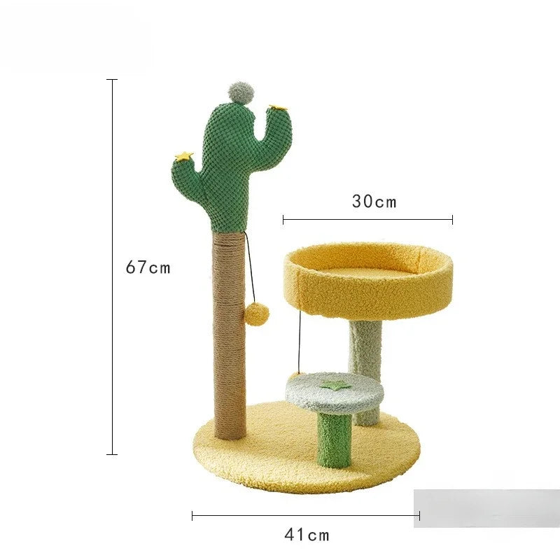 Koci drapak w kształcie kaktusa – Sizal & Plusz, Zielony Design