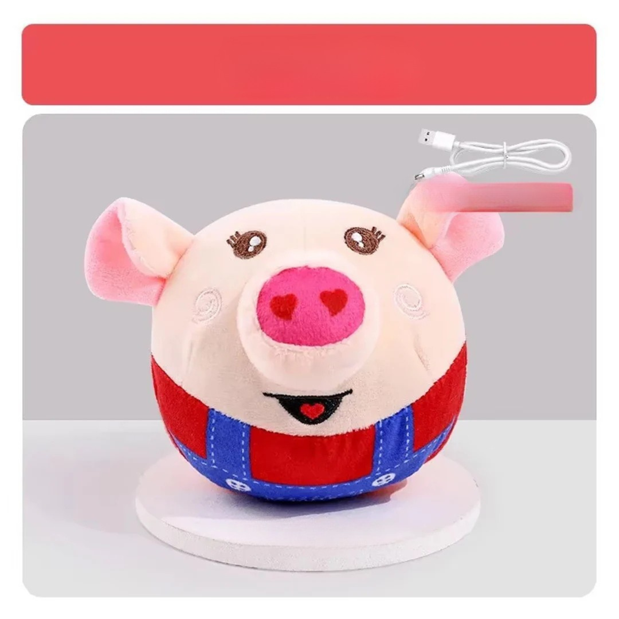Interaktywna zabawka dla psa z ładowaniem USB – pluszowa piłka 15 cm