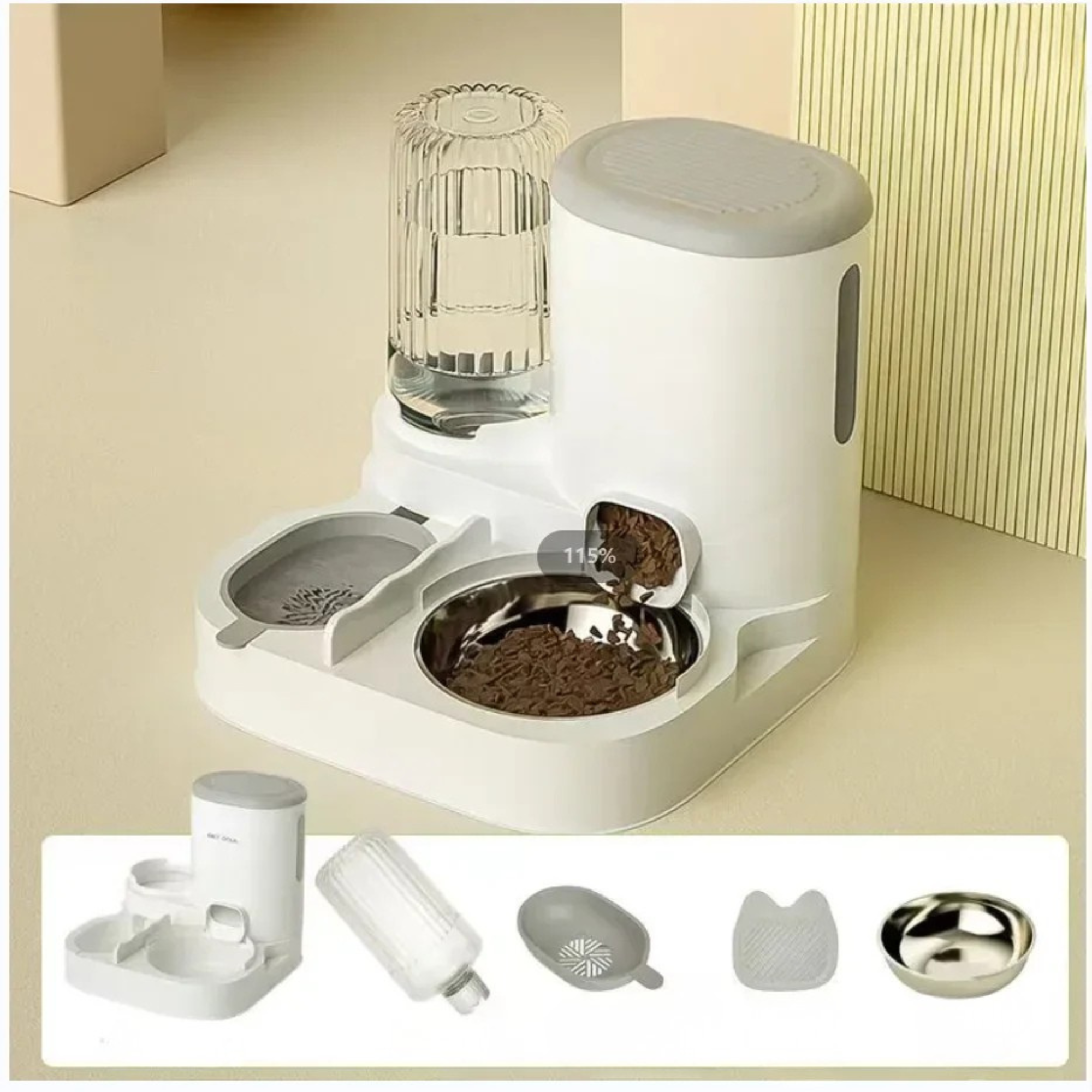 Automatyczna Miska dla Kota i Psa – 2L Karmy + 1,5L Wody, Bez BPA