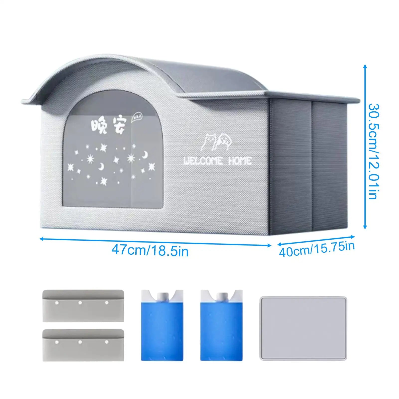 ThermaKool Składane Izolujące Domki dla Kotów – 2-w-1 Chłodzący & Grzejący z Wkładami Chłodzącymi i Obracalnym Materacem