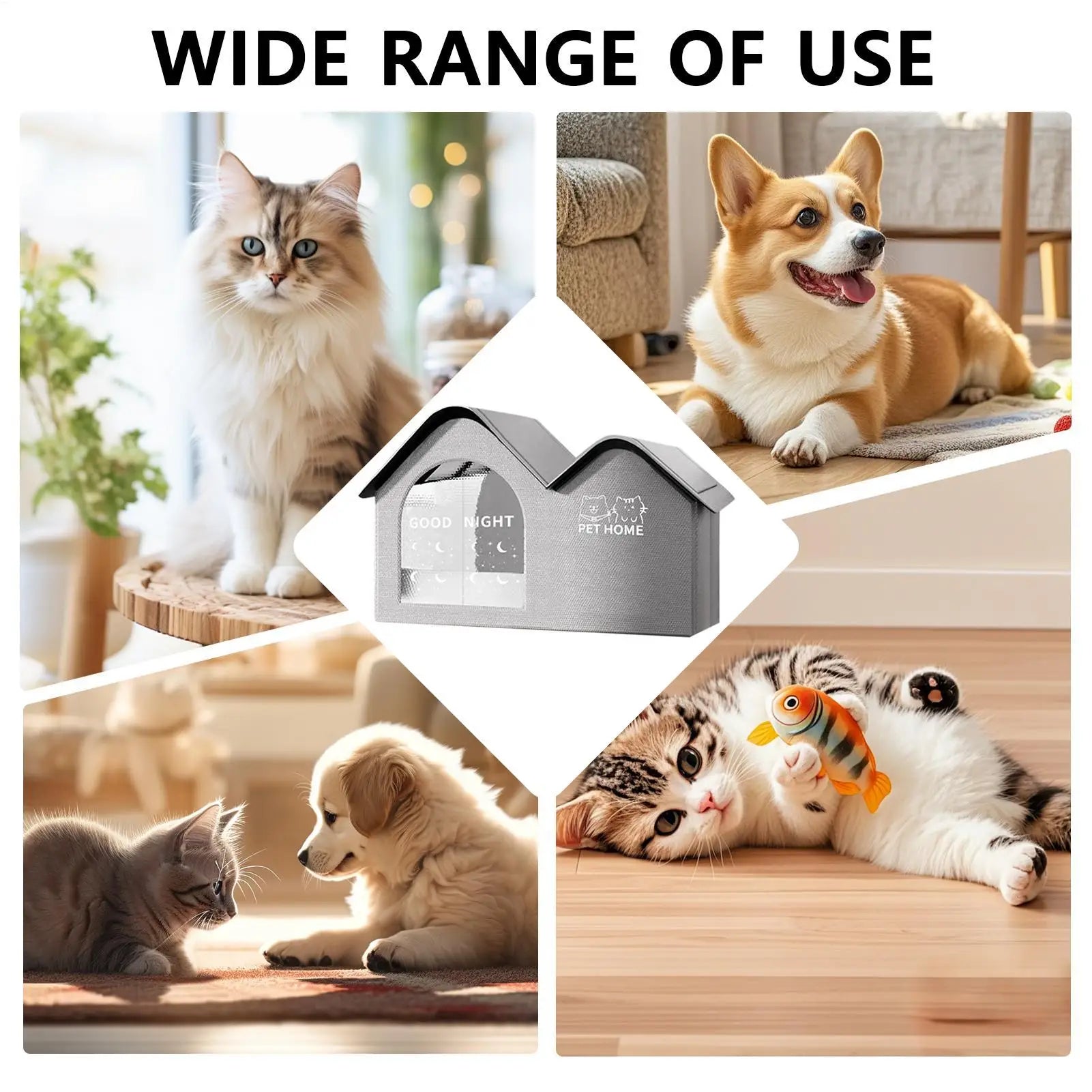 ThermaKool Składane Izolujące Domki dla Kotów – 2-w-1 Chłodzący & Grzejący z Wkładami Chłodzącymi i Obracalnym Materacem