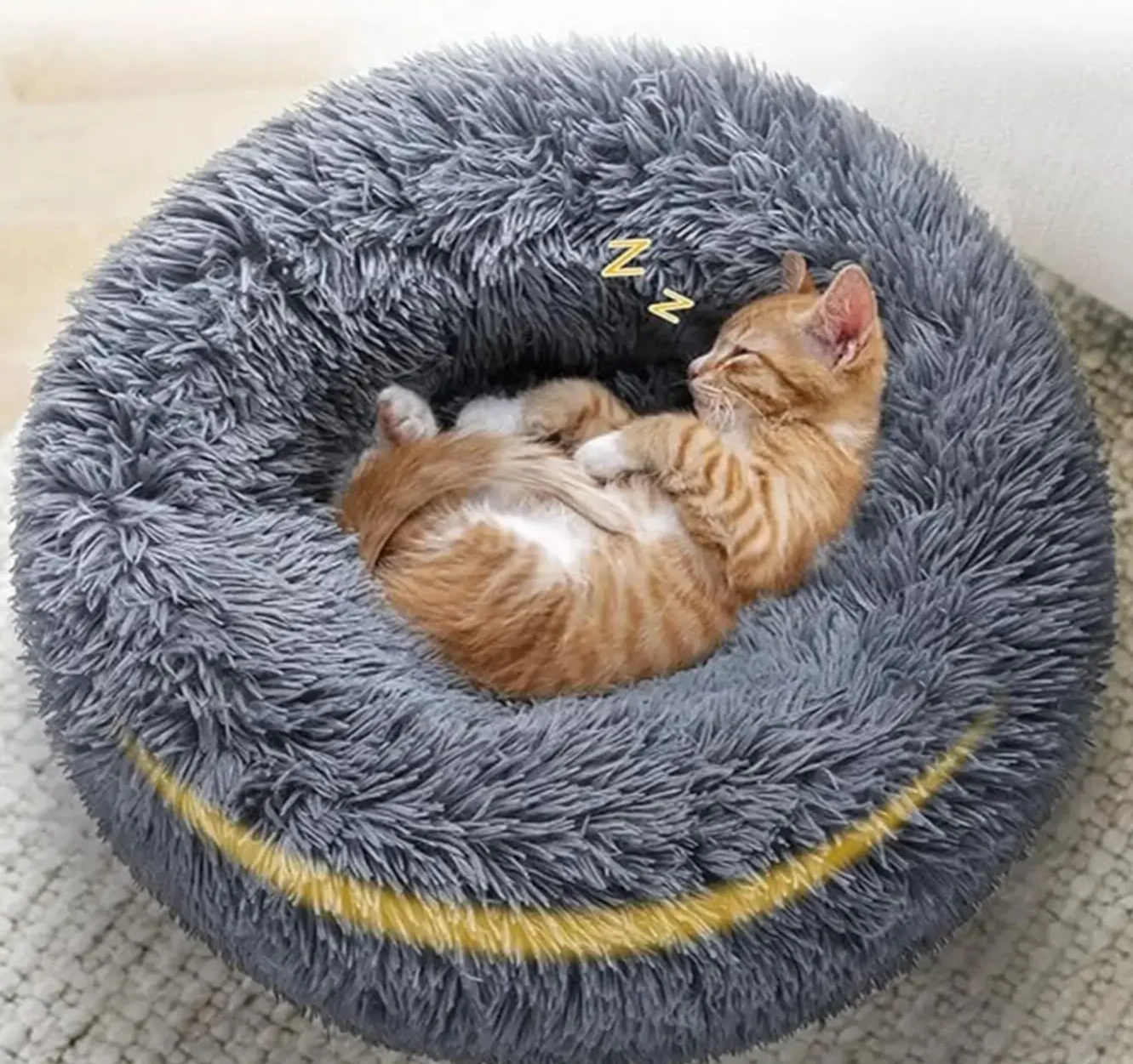 SnugNest Luxe Okrągły Koszyk dla Zwierząt