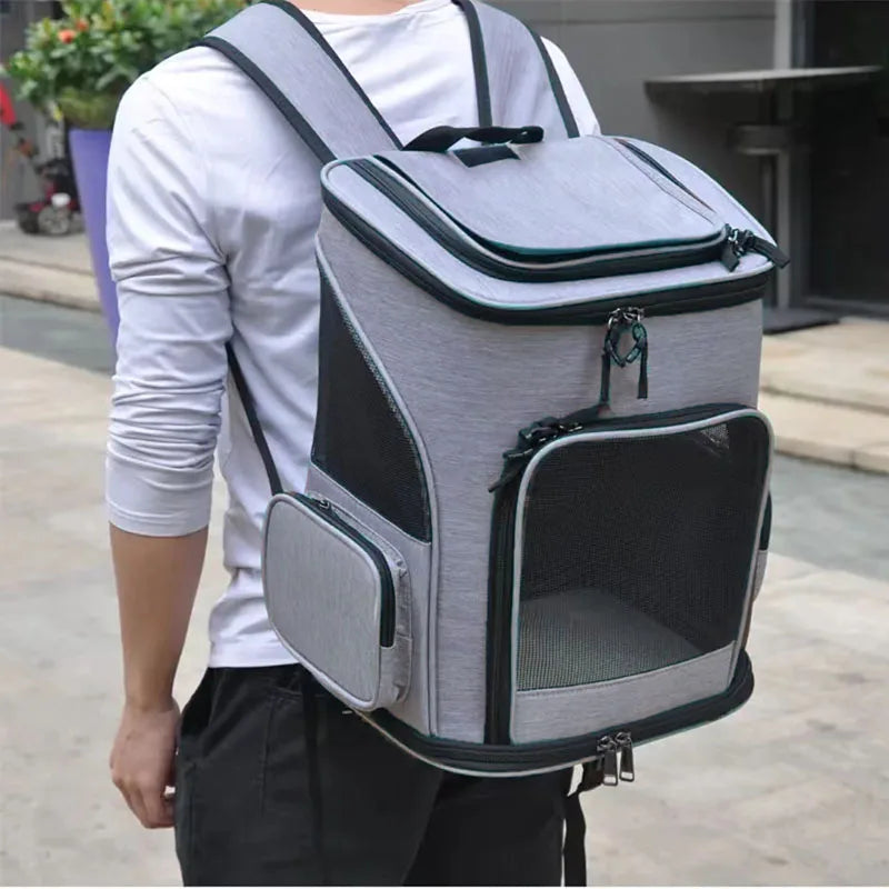 Oddychający plecak transportowy dla kota – nylon, Rozszerzalna, 6,5 kg