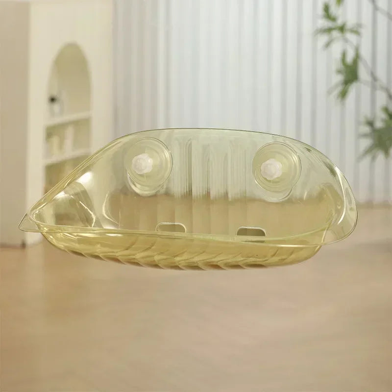 Hamak ze stelażem dla kota Plastik – Oddychające Gniazdo – Przyssawka – 50x30 cm