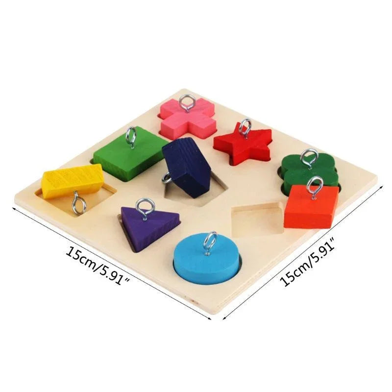 Houten puzzelspeelgoed dla papug – edukacyjne 15x15 cm