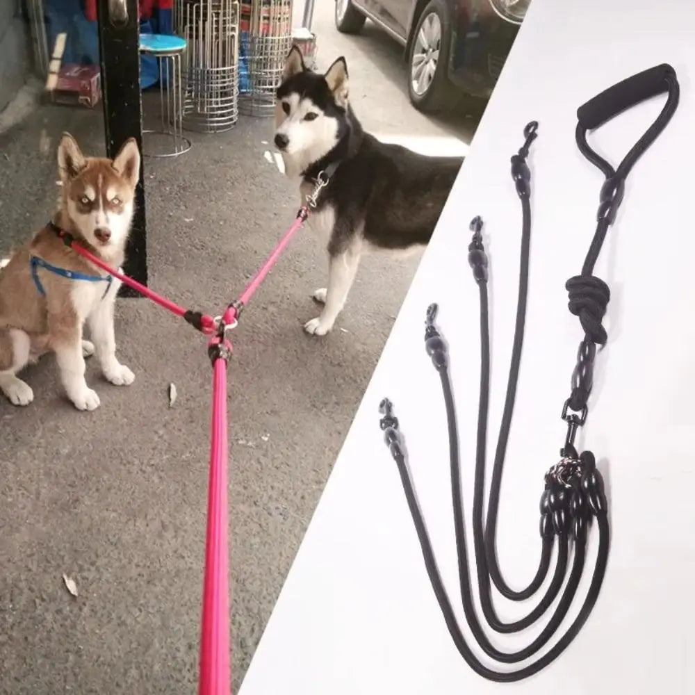 DuoWalk Nylon Podwójna Smycz dla Psów