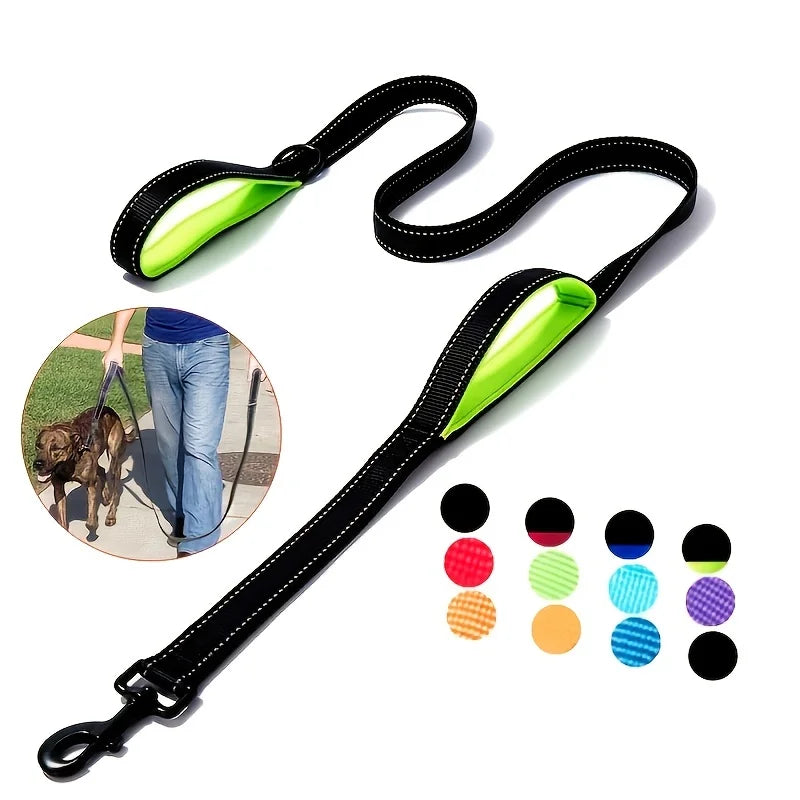 Ciężki Podwójny Obroż dla Psa – Łańcuch i Nylon, 150 - 180cm