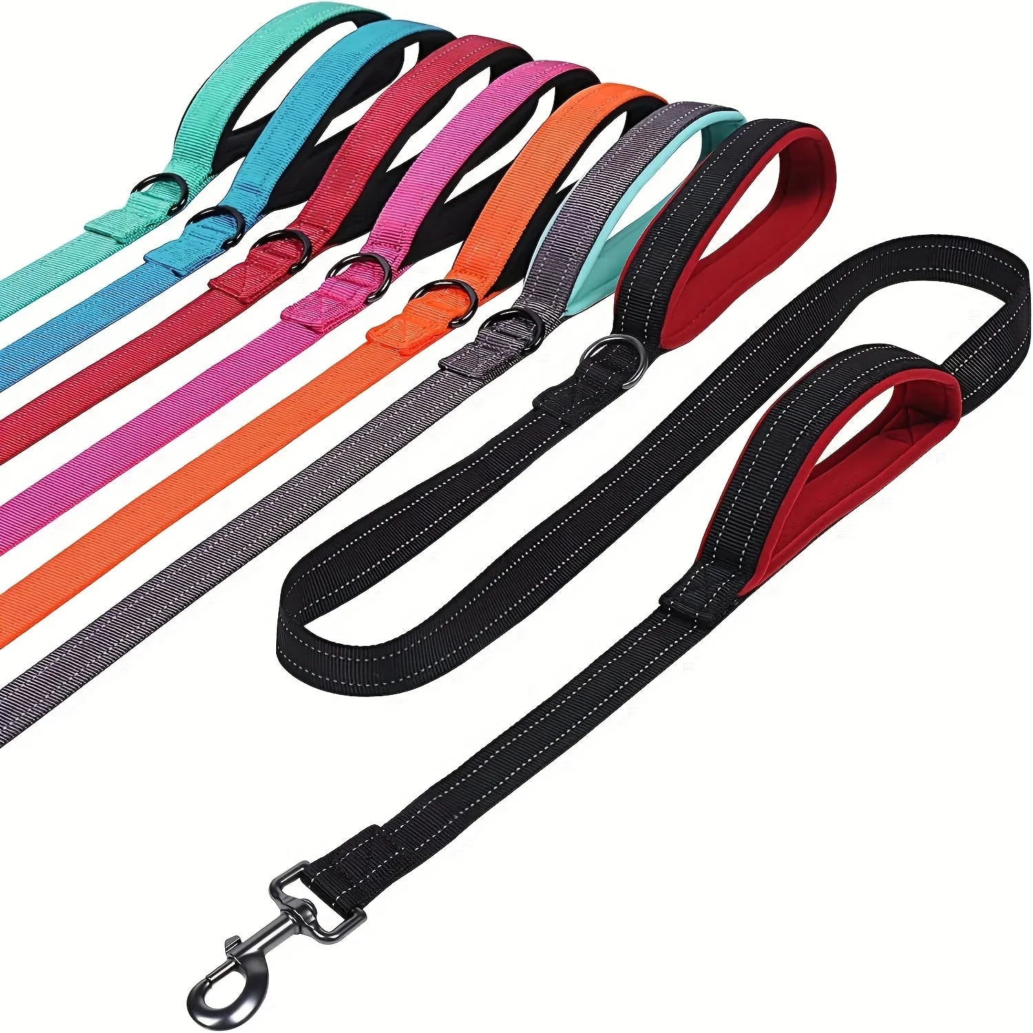 Ciężki Podwójny Obroż dla Psa – Łańcuch i Nylon, 150 - 180cm