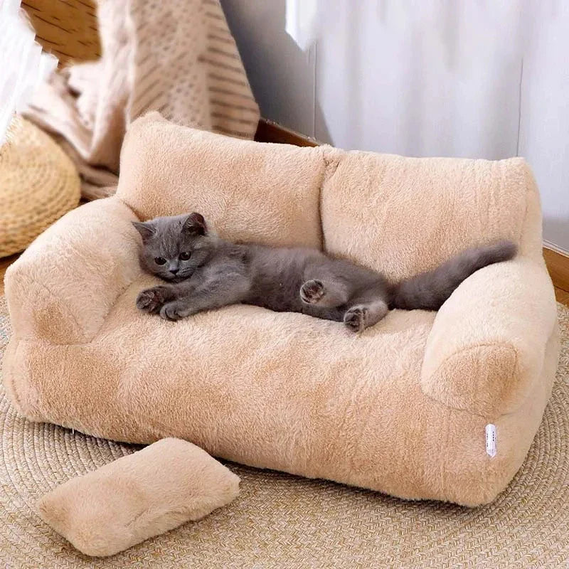 LuxeFluff Kattenbank – Zimowe Ciepłe Legowisko dla Kota & Sofa