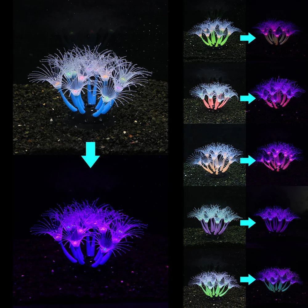 Fluorescencyjna sztuczna dekoracja koralowa