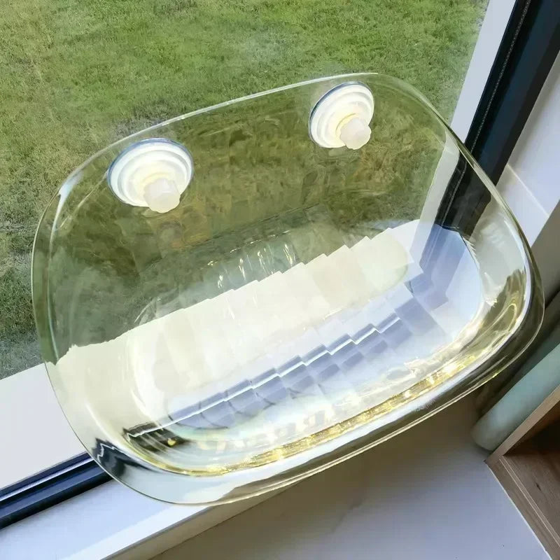 Hamak ze stelażem dla kota Plastik – Oddychające Gniazdo – Przyssawka – 50x30 cm