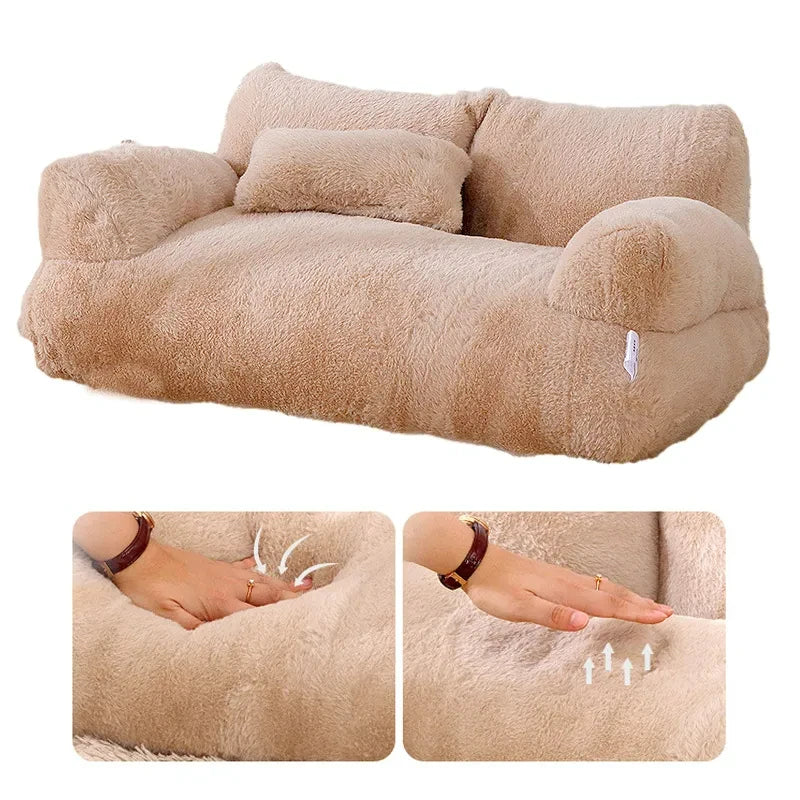 LuxeFluff Kattenbank – Zimowe Ciepłe Legowisko dla Kota & Sofa