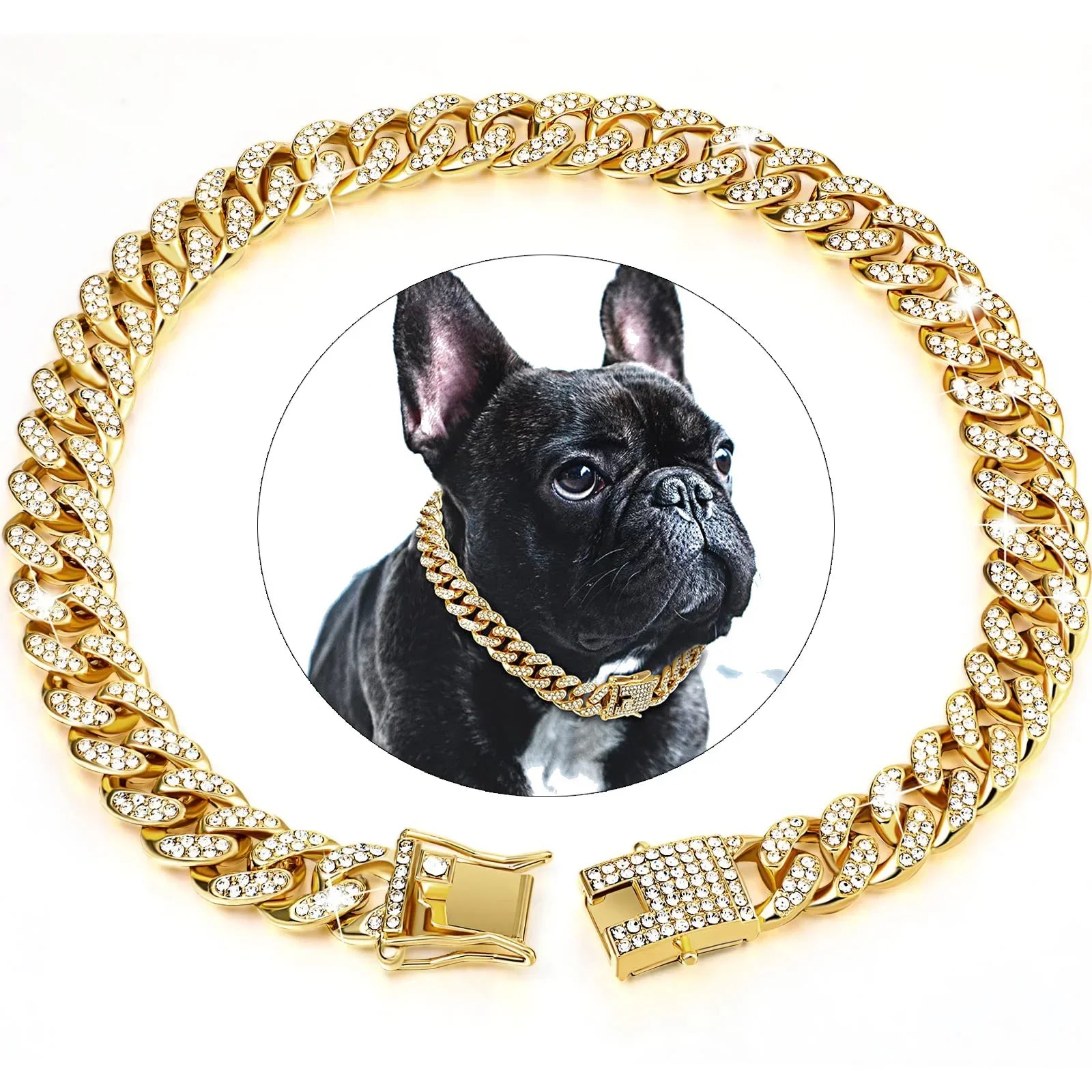 RoyalPaw Diamentowy Kubanski Łańcuch dla Psów