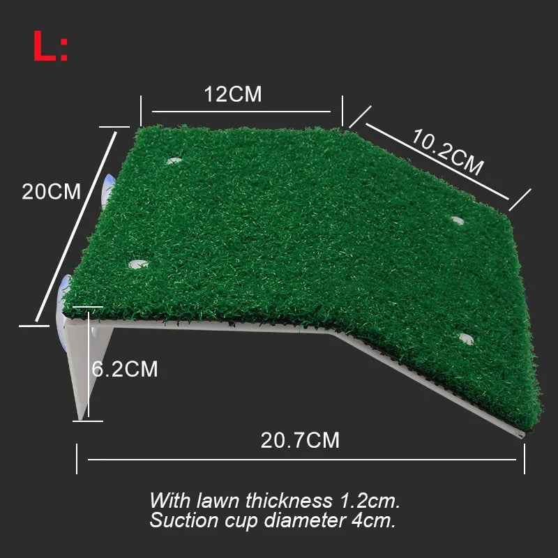 EcoLawn Wyspa Dla Żółwi – Pływająca Platforma z Trawiastą Rampą do Terrarium i Akwarium