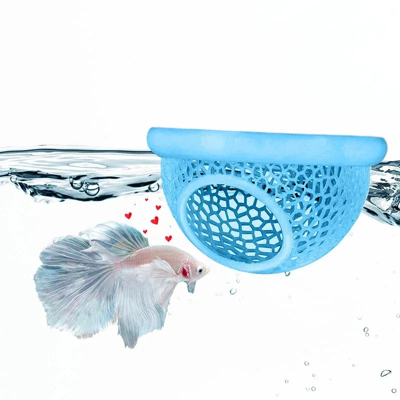 AquaHaven 3-in-1 Pływająca Kryjówka z Pierścieniem Karmiącym i Platformą Odpoczynku dla Bojowników i Małych Zwierząt Wodnych