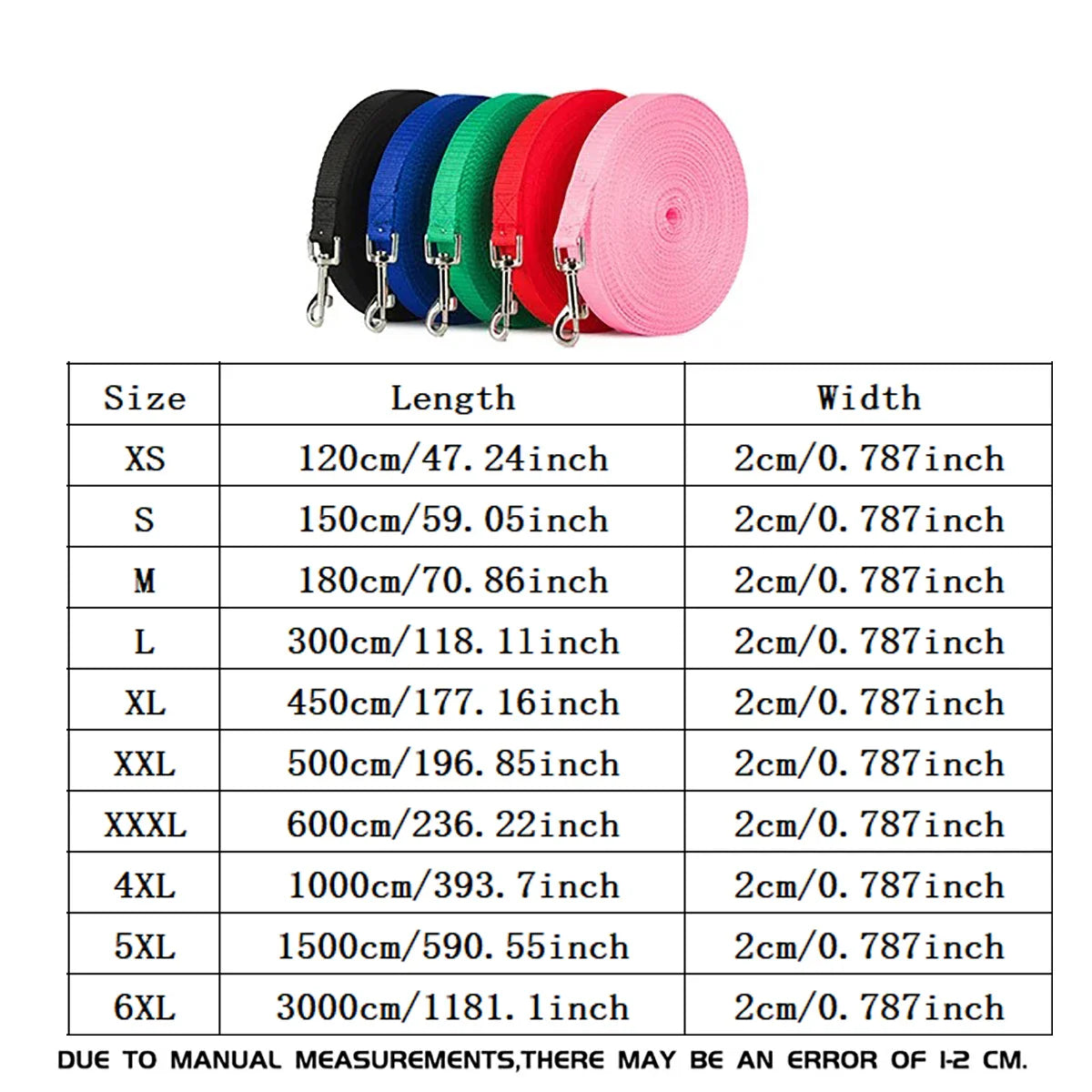 Regulowana Nylonowa Smycz dla Psa – 1,5 do 30 m Lina Treningowa